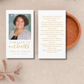 Forever in ons hart Foto Funeral Prayer Card Visitekaartje