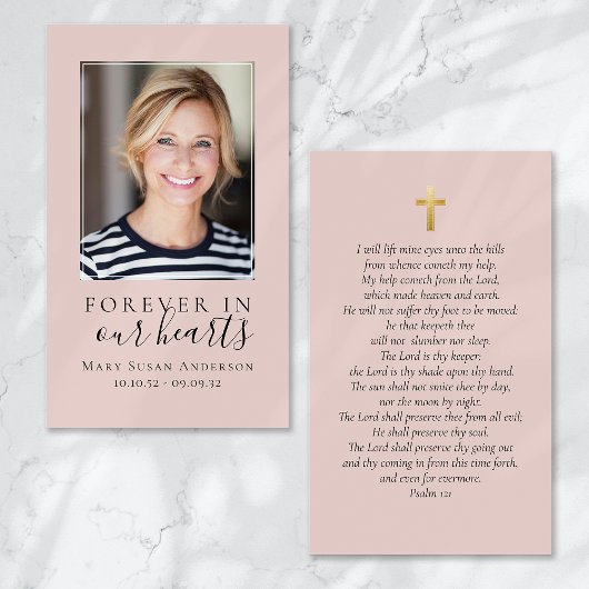 Forever in ons hart Foto Funeral Prayer Card Visitekaartje