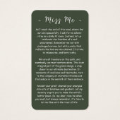 Forever in ons hart Foto Funeral Prayer Card Visitekaartje (Achterkant)