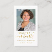 Forever in ons hart Foto Funeral Prayer Card Visitekaartje (Voorkant)