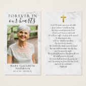 Forever in ons hart Foto Funeral Prayer Card Visitekaartje (Voorkant /achterkant)