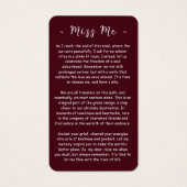 Forever in ons hart Foto Funeral Prayer Card Visitekaartje (Achterkant)