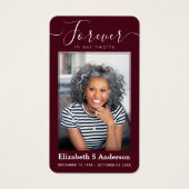 Forever in ons hart Foto Funeral Prayer Card Visitekaartje (Voorkant)