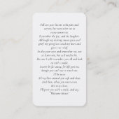 Forever in ons hart Foto Funeral Prayer Card Visitekaartje (Achterkant)