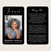 Forever in ons hart Foto Funeral Prayer Card Visitekaartje (Voorkant /achterkant)
