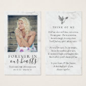 Forever in ons hart Foto Funeral Prayer Card Visitekaartje (Voorkant /achterkant)