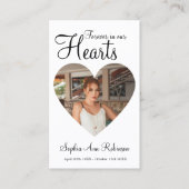 Forever in ons hart Foto Funeral Prayer Card Visitekaartje (Voorkant)