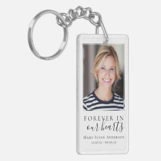 Forever in ons hart Foto Funeral Prayer Sleutelhanger (Voorkant Links)