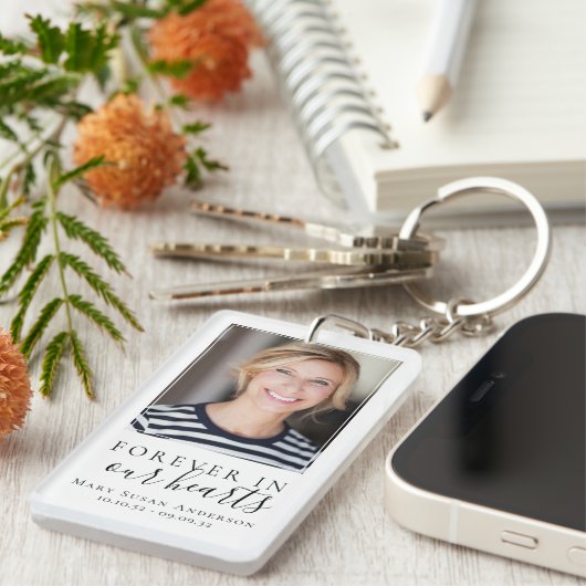 Forever in ons hart Foto Funeral Prayer Sleutelhanger (Voorkant Rechts)