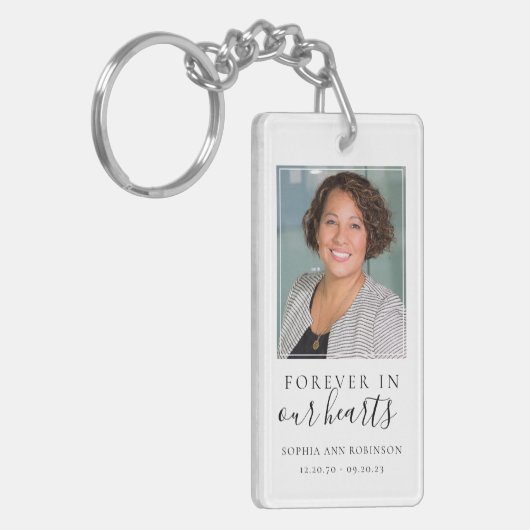Forever in ons hart Foto Funeral Prayer Sleutelhanger (Voorkant Links)