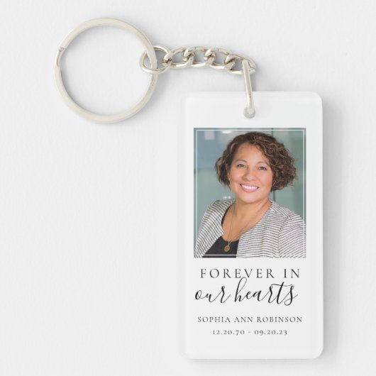 Forever in ons hart Foto Funeral Prayer Sleutelhanger (Voorkant)