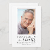 Forever in ons hart Foto Funeral Sympathie Bedankkaart (Voorkant / Achterkant)