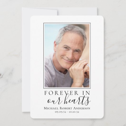 Forever in ons hart Foto Funeral Sympathie Bedankkaart (Voorkant)
