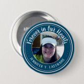 Forever in ons hart Foto Herdenking Button (Voorkant /achterkant)