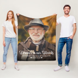 Forever in ons hart Foto Memorial Fleece Deken