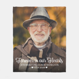 Forever in ons hart Foto Memorial Fleece Deken