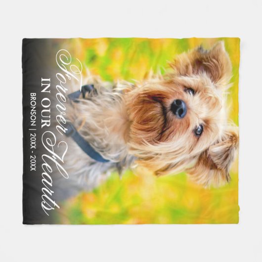 Forever in ons hart Foto Memorial Fleece Deken (Voorkant (Horizontaal))