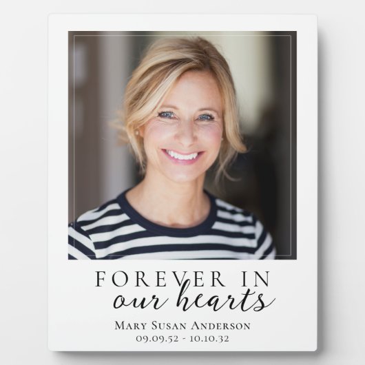 Forever in ons hart Foto Memorial Fotoplaat (Voorkant)