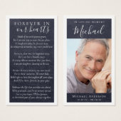 Forever in ons hart Foto Memorial Kaart (Voorkant /achterkant)