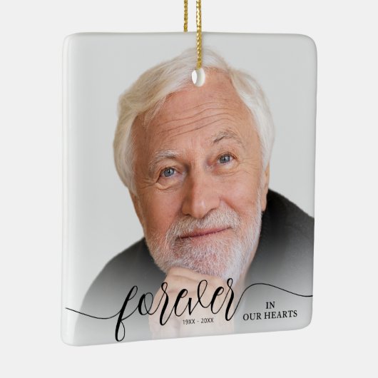Forever in ons hart Foto Memorial Keramisch Ornament (Rechts)