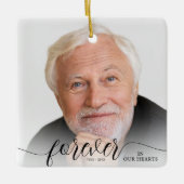 Forever in ons hart Foto Memorial Keramisch Ornament (Voorkant)