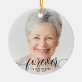 Forever in ons hart Foto Memorial Keramisch Ornament (Voorkant)