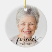 Forever in ons hart Foto Memorial Keramisch Ornament (Achterkant)