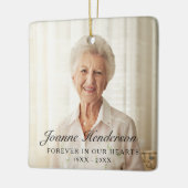 Forever in ons hart Foto Memorial Keramisch Ornament (Links)
