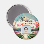 Forever in ons hart Foto Memorial Magneet (Voorkant / Achterkant)