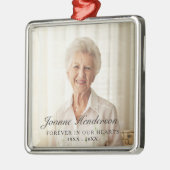 Forever in ons hart Foto Memorial Metalen Ornament (Links)