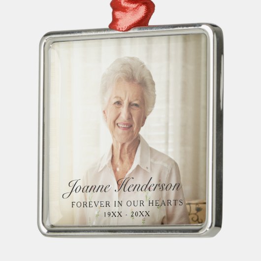 Forever in ons hart Foto Memorial Metalen Ornament (Links)