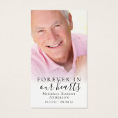 Forever in ons hart Foto Memorial Prayer Kaart (Voorkant)