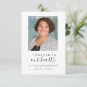 Forever in ons hart Foto Memorial Prayer Kaart (Staand voorkant)