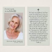 Forever in ons hart Foto Memorial Prayer Kaart (Voorkant /achterkant)