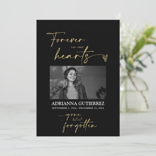 Forever in ons hart Foto Memorial Programme Programmakaart (Staand voorkant)