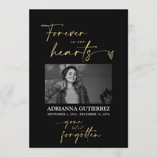 Forever in ons hart Foto Memorial Programme Programmakaart (Voorkant)