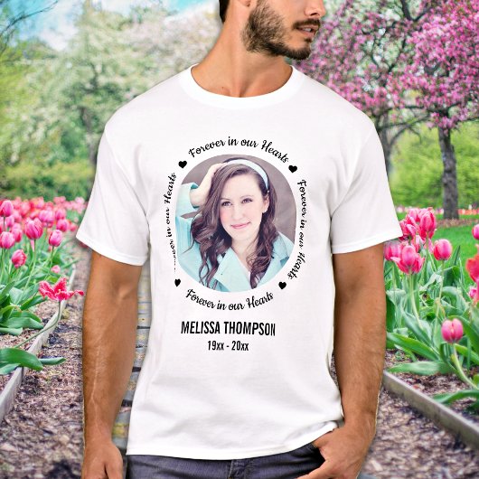 Forever in ons hart Foto Memorial T-shirt