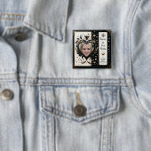 Forever in ons hart Foto Memorial Vierkante Button 5,1 Cm (In situ)