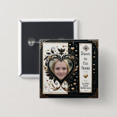 Forever in ons hart Foto Memorial Vierkante Button 5,1 Cm (Voorkant /achterkant)