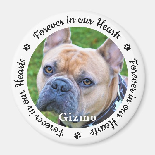 Forever in ons hart Foto Pet Dog Memorial Magneet (Voorkant)