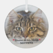 Forever in ons hart Foto Pet Memorial Glas Ornament (Voorkant)