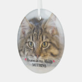 Forever in ons hart Foto Pet Memorial Glas Ornament (Voorkant links)