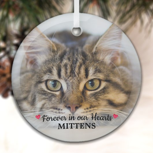 Forever in ons hart Foto Pet Memorial Glas Ornament