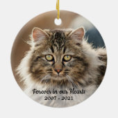 Forever in ons hart Foto Pet Memorial Keramisch Ornament (Achterkant)