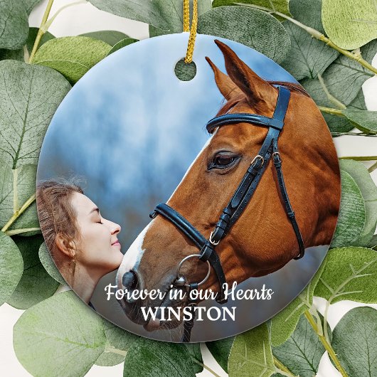 Forever in ons hart Foto Pet Memorial Keramisch Ornament