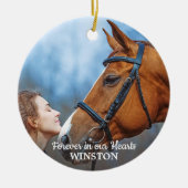 Forever in ons hart Foto Pet Memorial Keramisch Ornament (Voorkant)