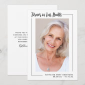 Forever in ons hart Foto Sympathie begrafenis Bedankkaart (Voorkant / Achterkant)