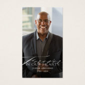 Forever in ons hart Foto Sympathie Card Visitekaartje (Voorkant)