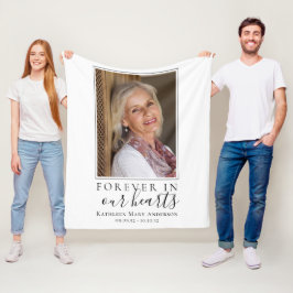 Forever in ons hart Foto Sympathie Memorial Fleece Deken