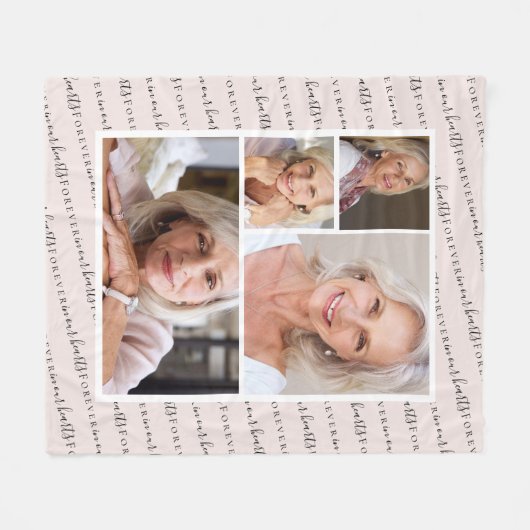 Forever in ons hart Foto Sympathie Memorial Fleece Deken (Voorkant (Horizontaal))